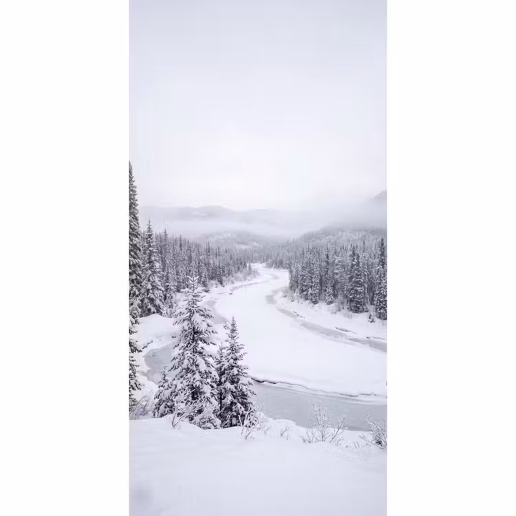 Behang - Rivier - Bevroren - Landschap - Winter — 2