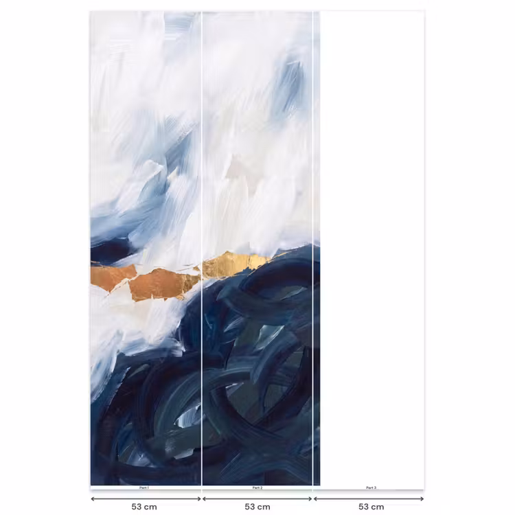 Behang - Abstract - Acryl - Blauw - Goud - Elegant — 6