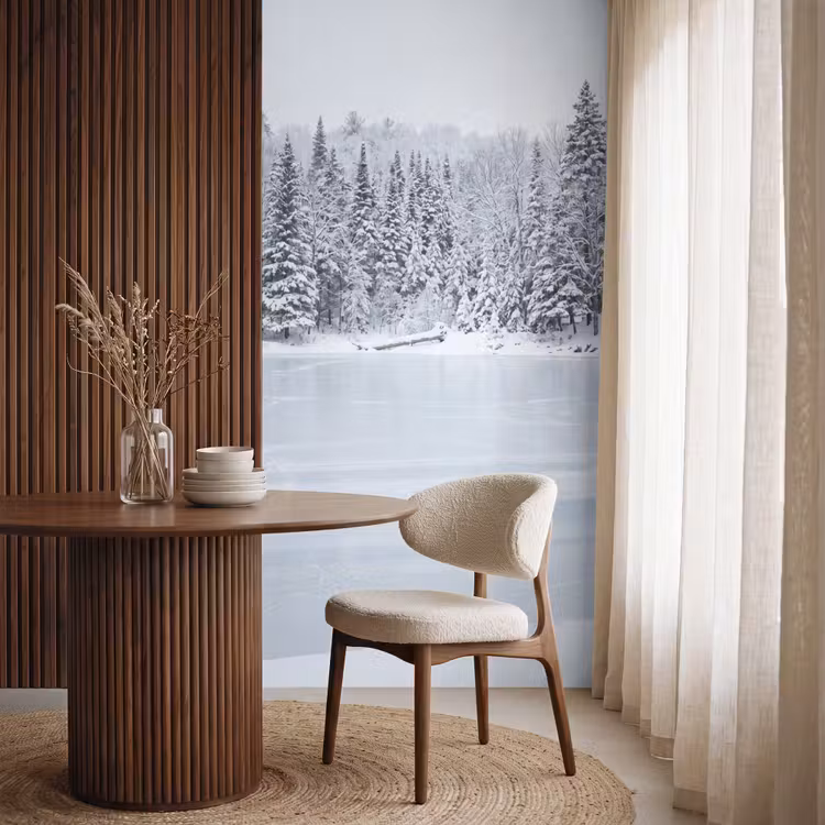 Behang - Meer - Dennen - IJs - Winter - Rustgevend — 4