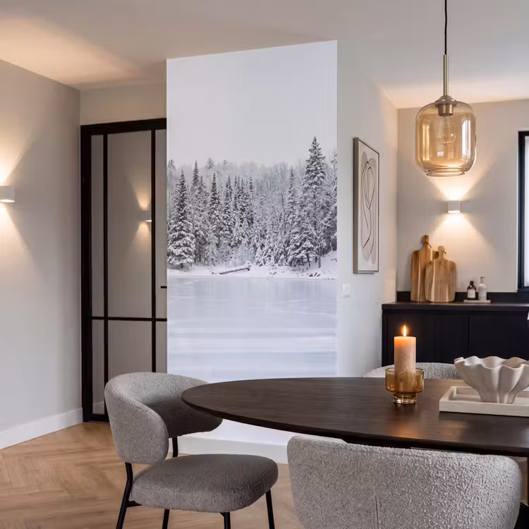 Behang - Meer - Dennen - IJs - Winter - Rustgevend — 5