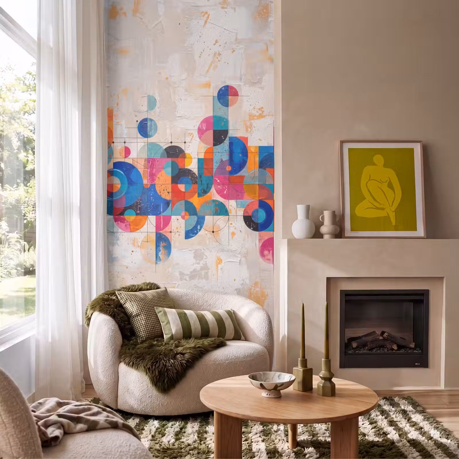 Behang - Kunst - Geometrisch - Abstract - Kleurrijk — 1