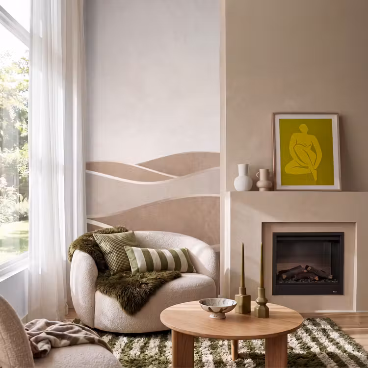 Behang - Abstract - Golven - Modern - Beige — 1