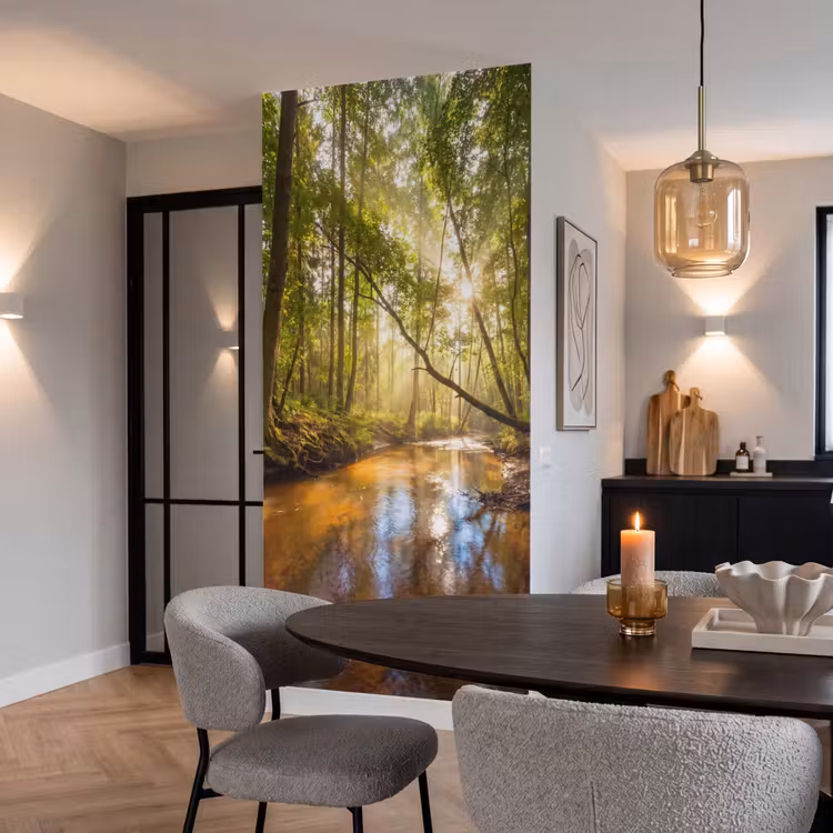 Behang - Bos - Beek - Zonlicht - Natuur - Groen — 5