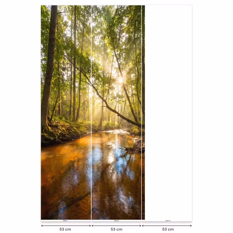 Behang - Bos - Beek - Zonlicht - Natuur - Groen — 6