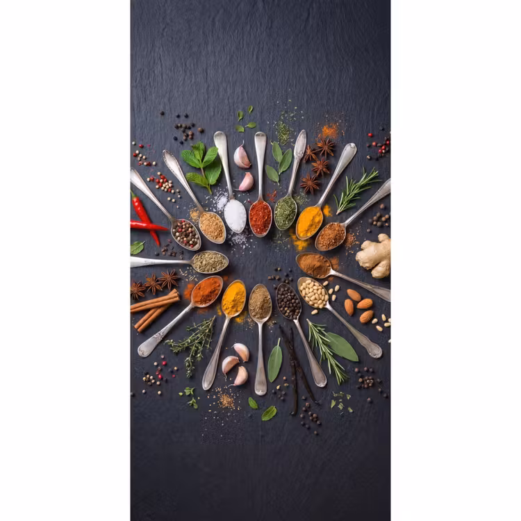 Behang - Kruiden - Lepels - Culinair - Kleurrijk - Sfeervol — 2