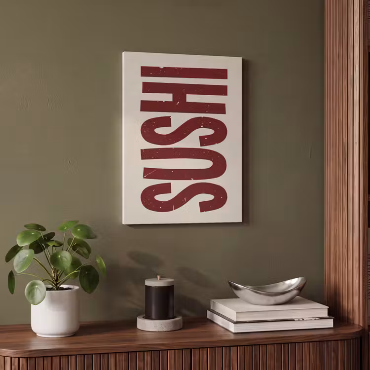 Akoestisch schilderij - Sushi - Rood - Japandi - Decoratie — 6
