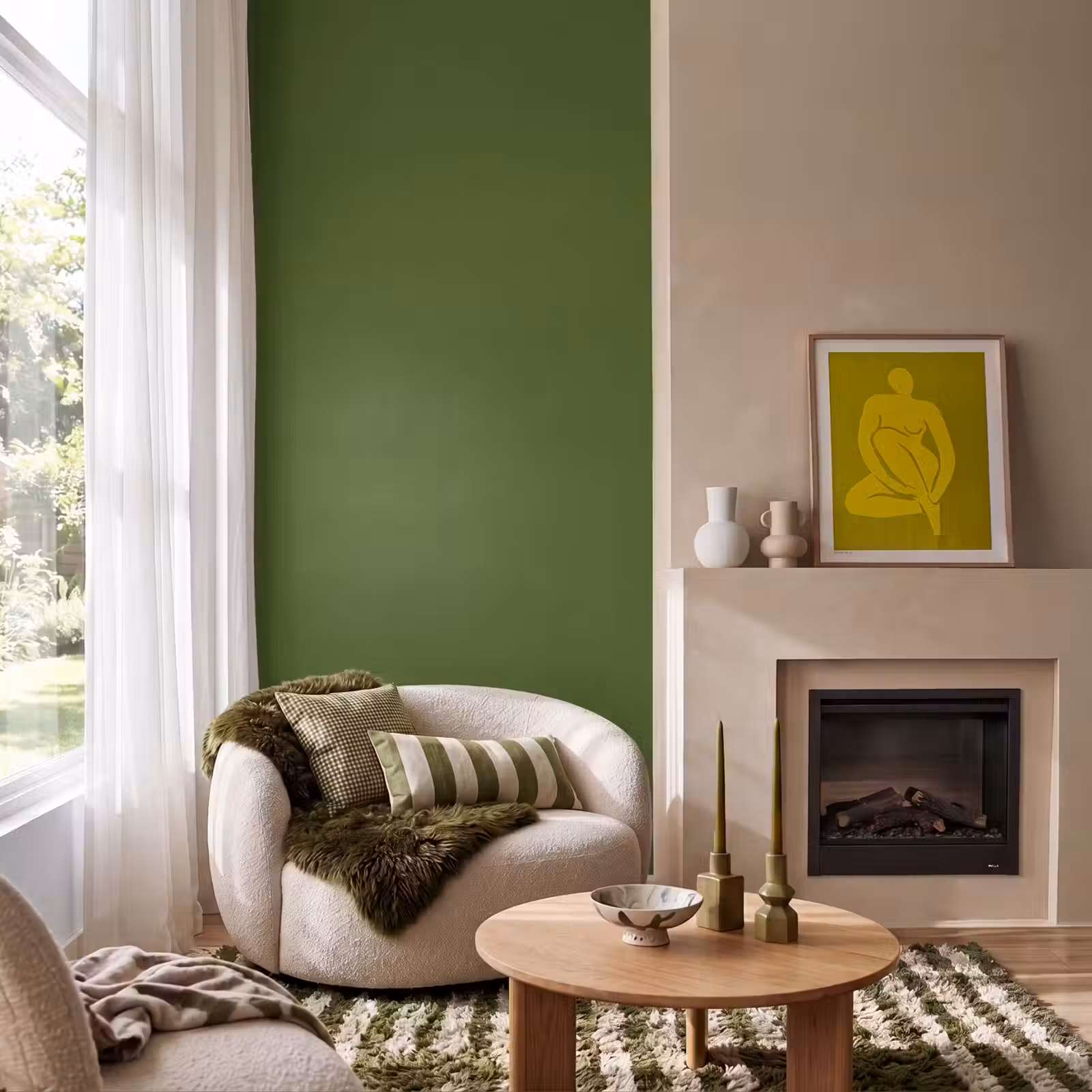 Behang - Olive - Drab - Groen — 1