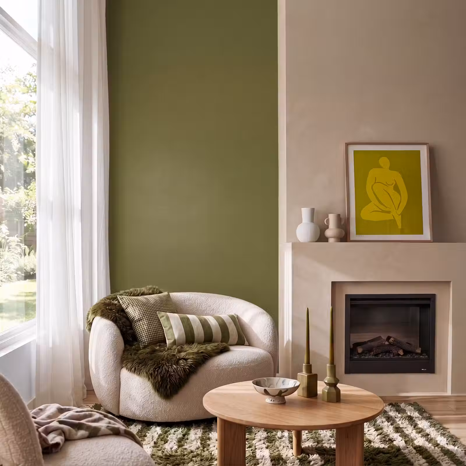 Behang - Dark - Olive - Groen — 1