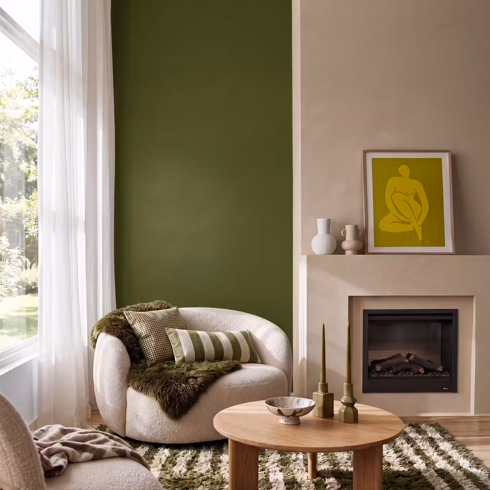 Behang - Dark - Olive - Groen — 1