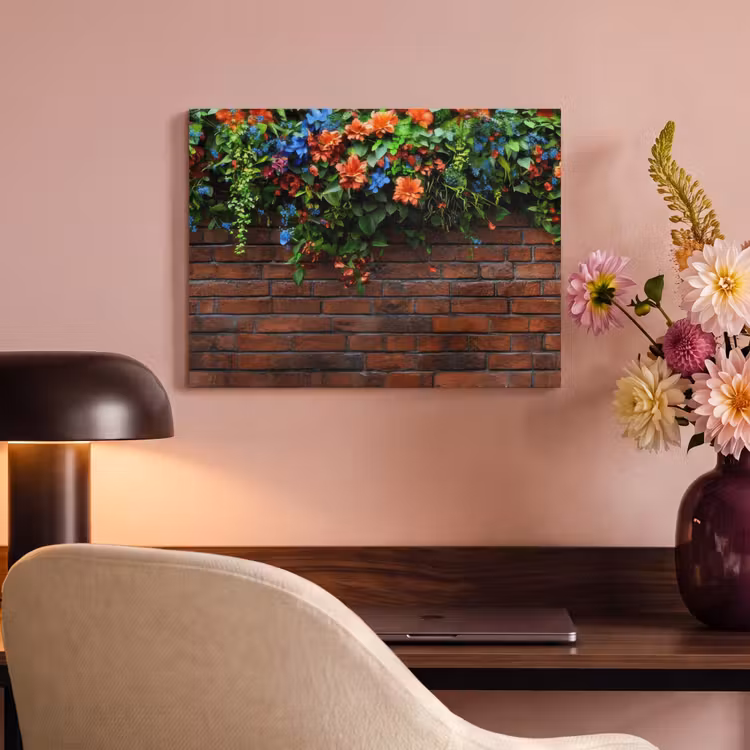 Akoestisch schilderij - Bloemen - Muur - Groen - Oranje — 6
