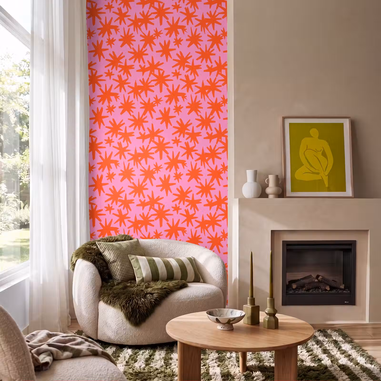Behang - Modern - Sterren - Roze — 1