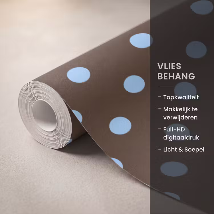 Behang - Klassiek - Stippen - Bruin — 3