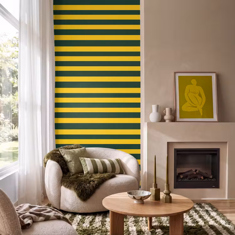 Behang - Klassiek - Strepen - Groen — 1