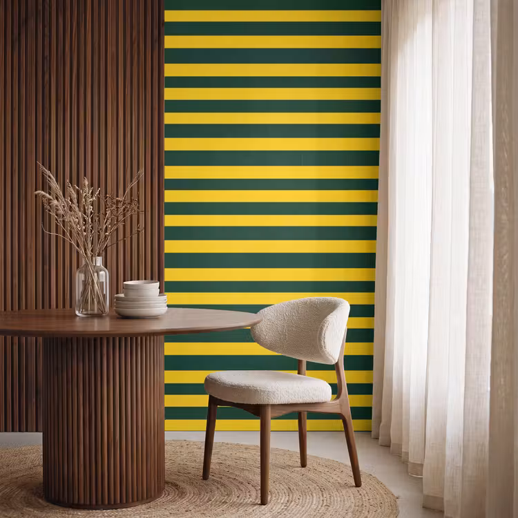 Behang - Klassiek - Strepen - Groen — 4