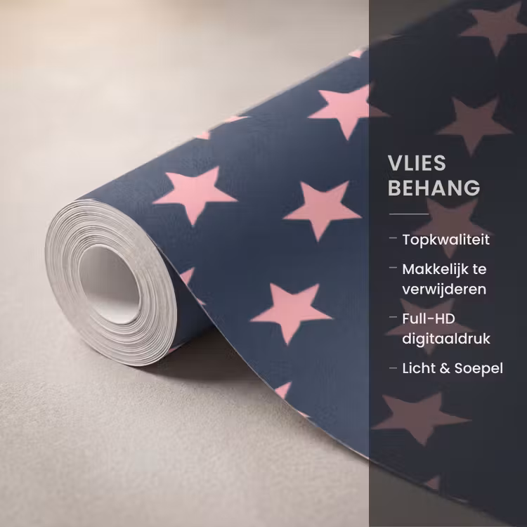 Behang - Patroon - Sterren - Roze — 3