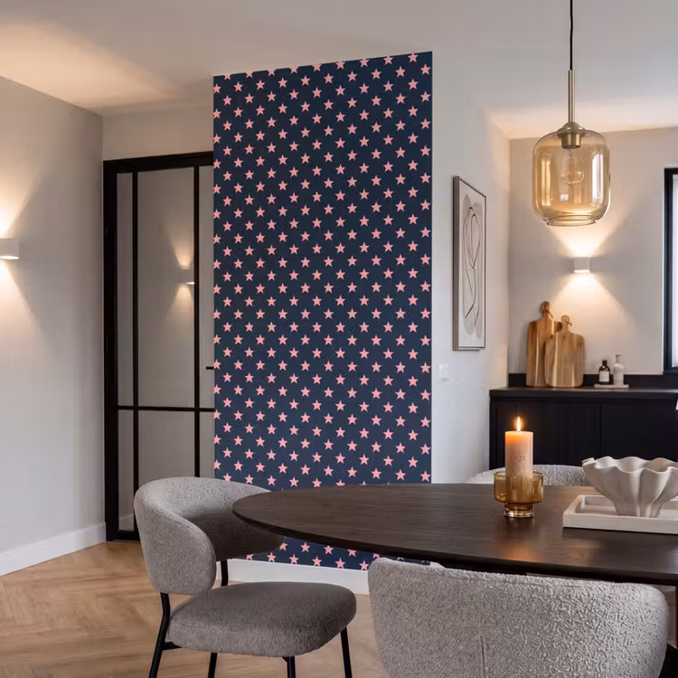 Behang - Patroon - Sterren - Roze — 5