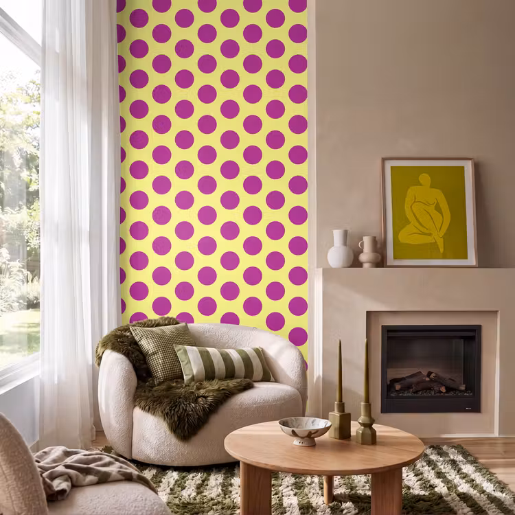 Behang - Dots - Klassiek - Geel — 1
