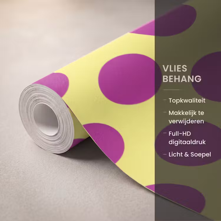Behang - Dots - Klassiek - Geel — 3