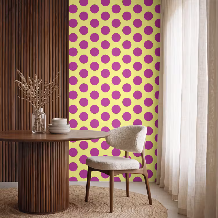 Behang - Dots - Klassiek - Geel — 4