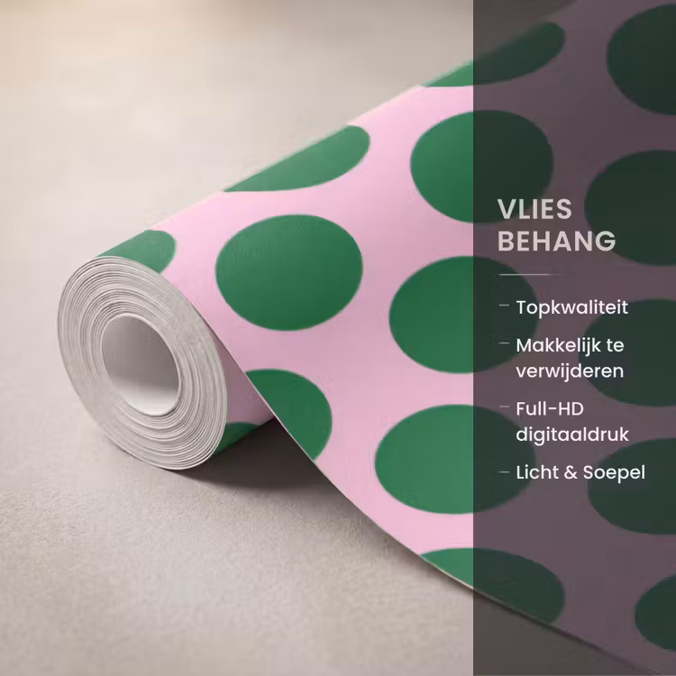Behang - Polkadots - Patroon - Groen — 3