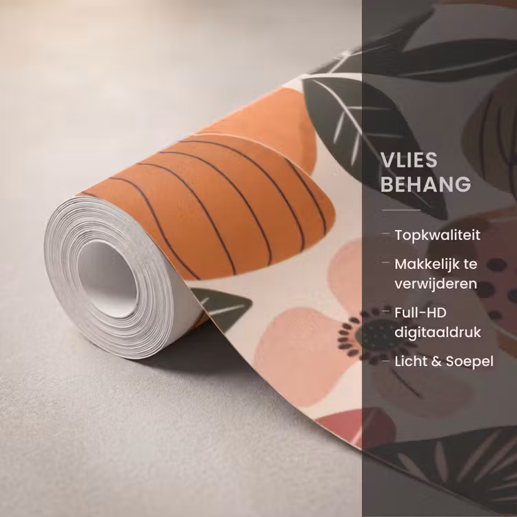 Behang - Papaja - Bloesem - Oranje — 3