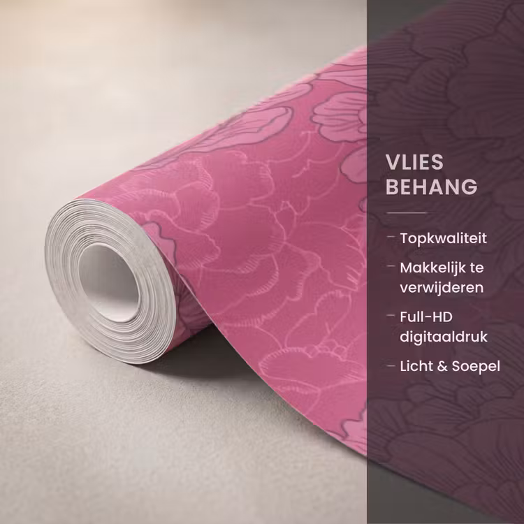 Behang - Pioenrozen - Energiek - Roze — 3