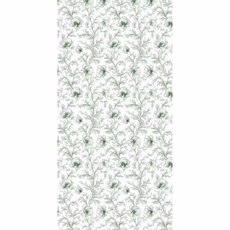 Behang - Bloemen - Getekend - Groen — 2