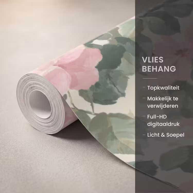 Behang - Rozen - Botanisch - Roze — 3