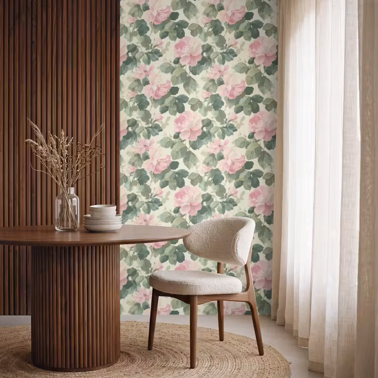 Behang - Rozen - Botanisch - Roze — 4