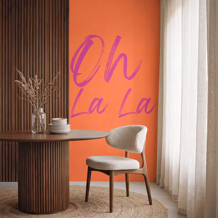 Behang - Oh la la - Oranje - Roze - Grafisch — 4