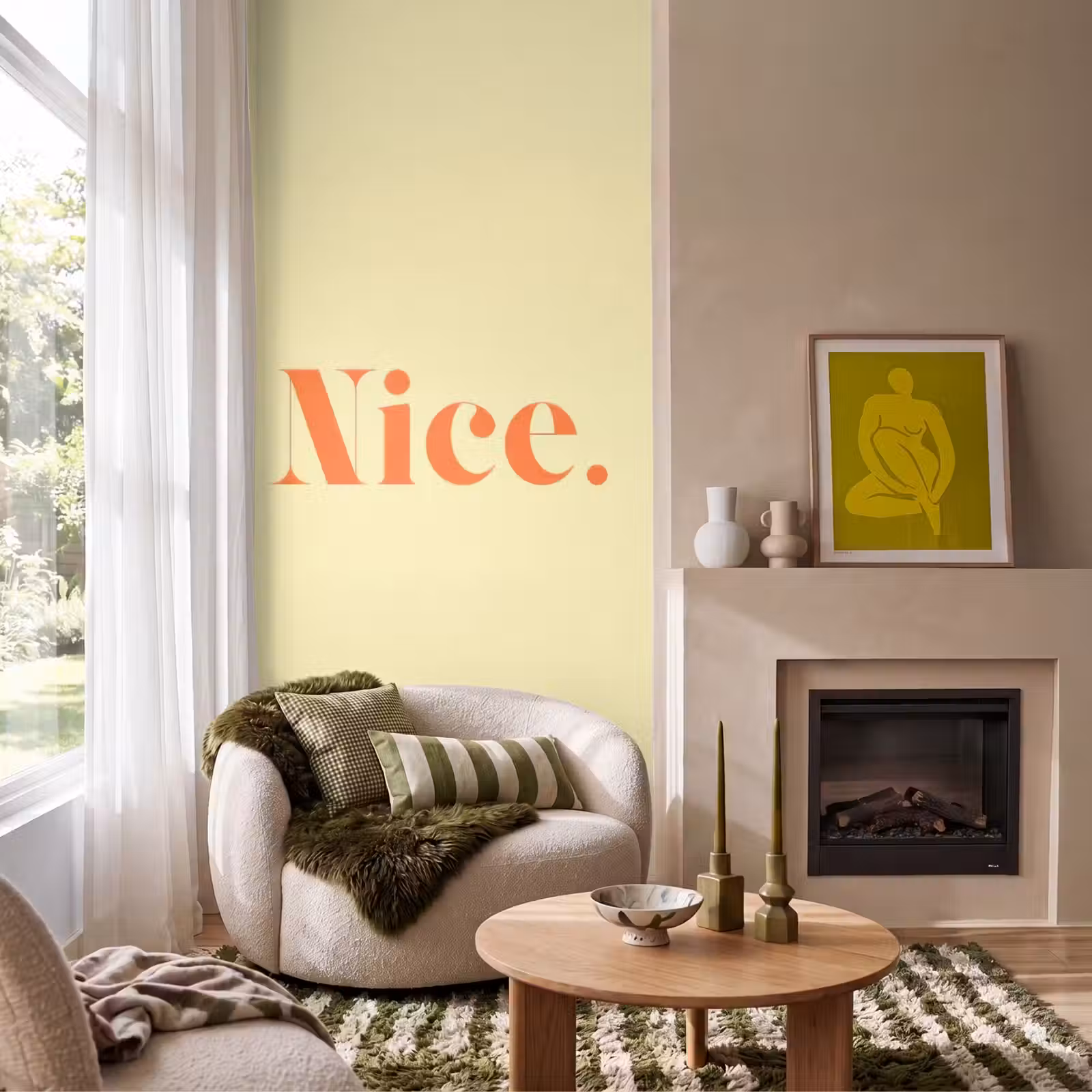 Behang - Nice - Oranje - Geel - Minimalistisch — 1