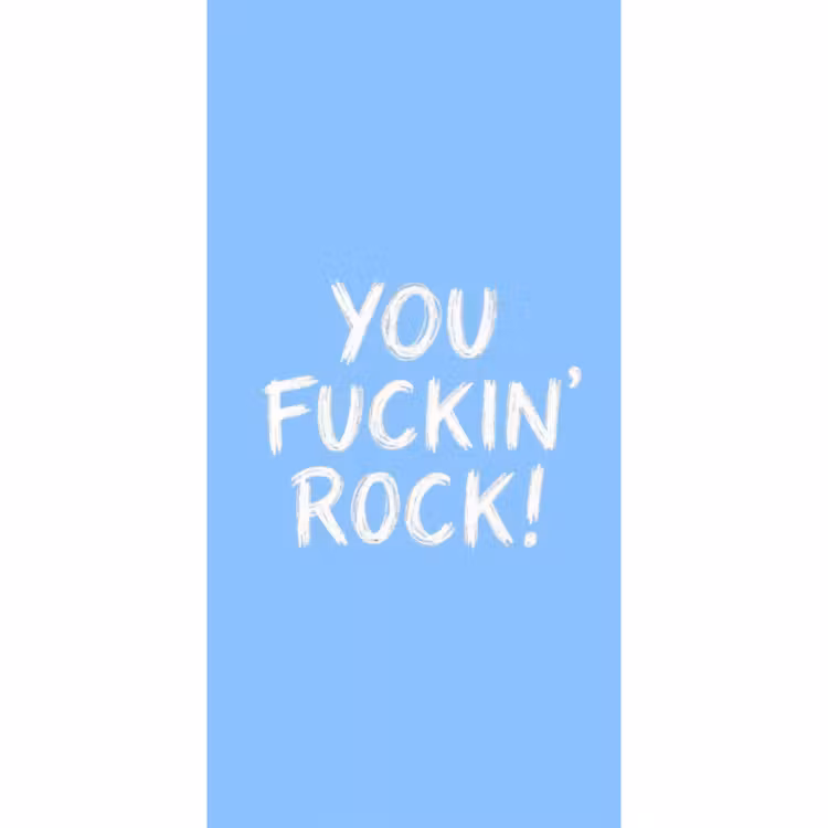 Behang - Blauw - Wit - You fuckin rock — 2