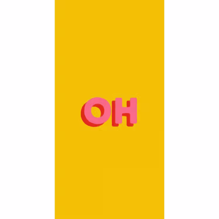 Behang - Geel - Roze - Oh - 3D — 2
