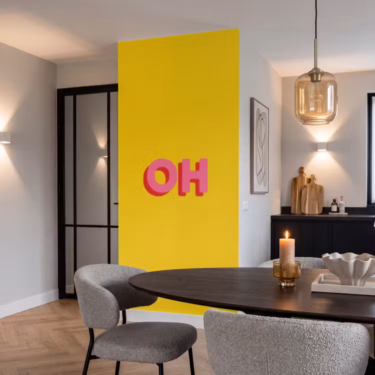 Behang - Geel - Roze - Oh - 3D — 5