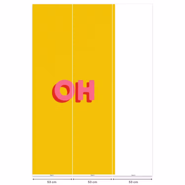 Behang - Geel - Roze - Oh - 3D — 6
