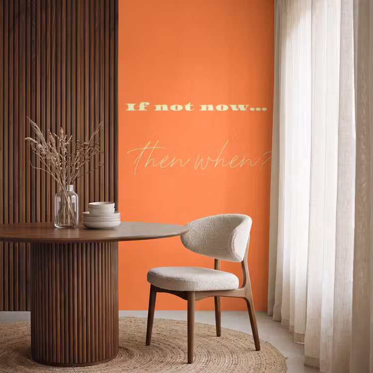 Behang - If not now then when - Oranje - Geel - Levendig — 4