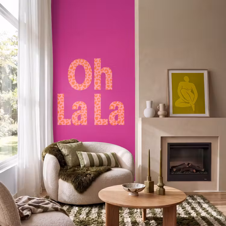 Behang - Oh la la - Luipaardprint - Roze — 1