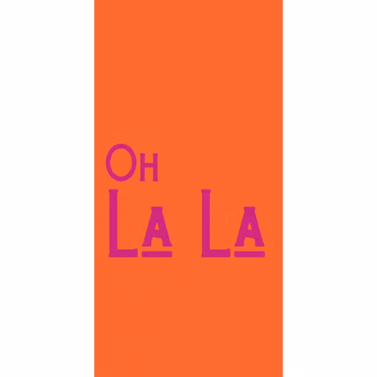 Behang - Oh la la - Oranje - Roze - Scheeflettertype — 2