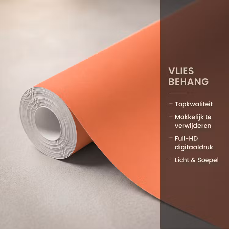 Behang - Oh la la - Oranje - Roze - Scheeflettertype — 3