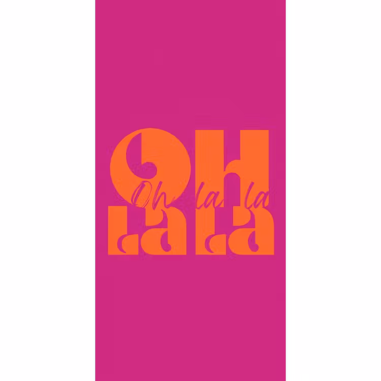 Behang - Oh la la - Roze - Oranje - Gestapelde letters — 2
