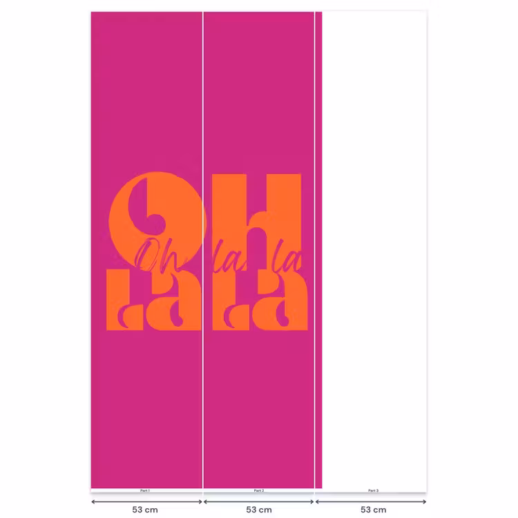 Behang - Oh la la - Roze - Oranje - Gestapelde letters — 6
