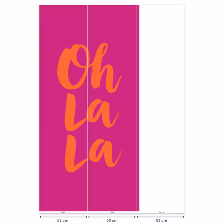 Behang - Oh la la - Roze - Oranje - Minimalistisch — 6