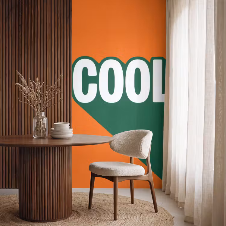 Behang - Cool - Oranje - Groen — 4