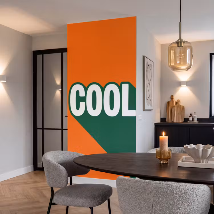 Behang - Cool - Oranje - Groen — 5