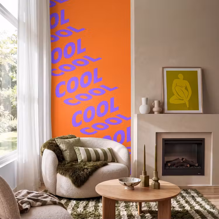 Behang - Cool - Paars - Oranje — 1