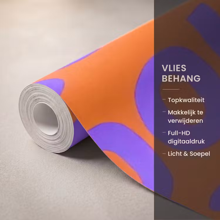Behang - Cool - Paars - Oranje — 3