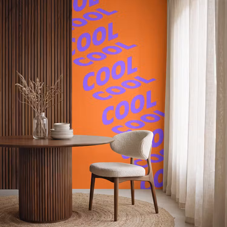 Behang - Cool - Paars - Oranje — 4