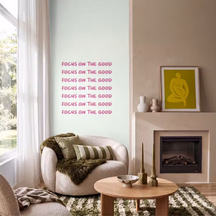 Behang - Focus on the good - Roze — 1