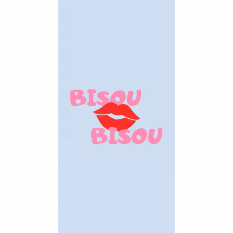 Behang - Lippen - Bisou - Blauw — 2