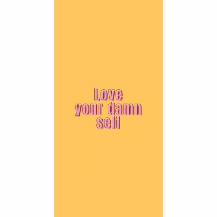 Behang - Love yourself - Roze - Geel — 2